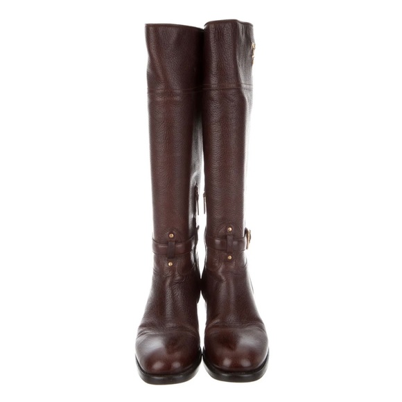 Prada brown leather riding boots - Picture 4 of 8